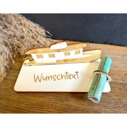 Clearance Geldscheinhalter Hausboot, Boot, Schiff, Urlaub, Reise, Geldgeschenk, Geburtstag, Geschenk, Wunschtext, Personalisierbar Geschenke