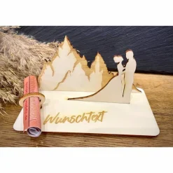 Outlet Geldscheinhalter Hochzeit, Hochzeitspaar, Berge, Wandern, Geldgeschenk, Geschenk, Wunschtext, Personalisierbar Geschenke