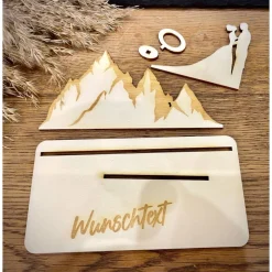 Outlet Geldscheinhalter Hochzeit, Hochzeitspaar, Berge, Wandern, Geldgeschenk, Geschenk, Wunschtext, Personalisierbar Geschenke