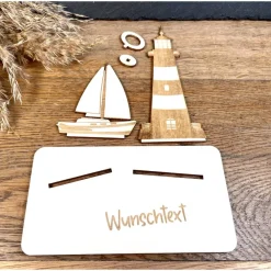 Best Geldscheinhalter Leuchtturm, Segelboot, Ostsee, Geldgeschenk, Geburtstag, Geschenk, Wunschtext, Personalisierbar Geschenke