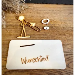 Outlet Geldscheinhalter Posaune, Instrument, Musik, Strichmännchen, Stick Figure, Geldgeschenk, Geburtstag, Geschenk, Wunschtex Geschenke