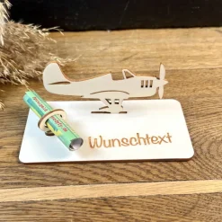 Sale Geldscheinhalter Segelflieger, Flugzeug, Geldgeschenk, Geburtstag, Geschenk, Wunschtext, Personalisierbar Geschenke