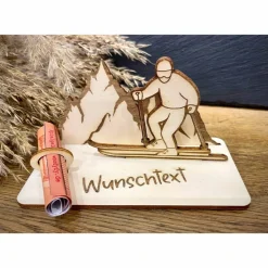 Best Geldscheinhalter Ski, Skifahrer, Skiurlaub, Berge, Winterurlaub, Urlaub, Geldgeschenk, Geburtstag, Geschenk, Wunschtext, Geschenke