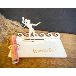 Discount Geldscheinhalter Surfen, Surferin, Wasser, Urlaub, Geldgeschenk, Geburtstag, Geschenk, Wunschtext, Personalisierbar Geschenke