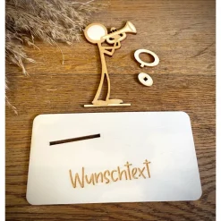 Online Geldscheinhalter Trompete, Instrument, Musik, Strichmännchen, Stick Figure, Geldgeschenk, Geburtstag, Geschenk, Wunschte Geschenke
