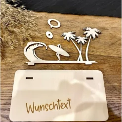 New Geldscheinhalter Urlaub, Insel, Surfen, Geldgeschenk, Geburtstag, Geschenk, Wunschtext, Personalisierbar Geschenke
