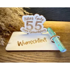 Outlet Geldscheinhalter Zahl zum Geburtstag, Universell, Geldgeschenk, Geburtstag, Jubiläum, Runder, Geschenk, Wunschtext, Pers Geschenke