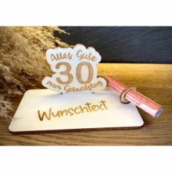Outlet Geldscheinhalter Zahl zum Geburtstag, Universell, Geldgeschenk, Geburtstag, Jubiläum, Runder, Geschenk, Wunschtext, Pers Geschenke
