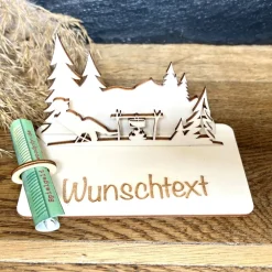 Outlet Geldscheinhalter Zelten, Camping, Urlaub, Geburtstag, Geschenk, Wunschtext, Personalisierbar Geschenke