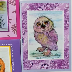 Best gemütliche Herbstkarten mit Halloween Katzen und Eule Druck meiner handgemalten Aquarelle Set Kürbis Grußkarte Kartenset Deko Halloween