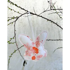 Sale Genähter Osterhase für den Osterstrauß mit aufgenähtem Blumenmuster – Upcycling & Handarbeit Osterhasen