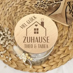 Sale Geschenk Einzug neues Zuhause personalisiert mit Namen Naschglas Aufbewahrungsglas Süßigkeiten Geschenkverpackungen