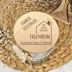 Sale Geschenk Einzug neues Zuhause personalisiert mit Namen Naschglas Aufbewahrungsglas Süßigkeiten Geschenkverpackungen