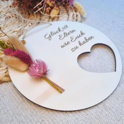 Best Geschenk für Eltern | personalisiertes Türschild | Türkranz Trockenblumen | Kleines Dankeschön Geschenk | Dankeschön Geschenke