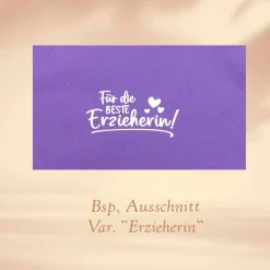 Outlet Geschenk für Erzieher / Erzieherinnen - Kleine Schultüte personalisierbar Lila Punkte Kinder Danksagungskarten