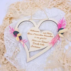 Geschenke|Zauberhaft & Wunderbar Geschenk Hebamme | Hebamme mit Herz | Dankeschön Hebamme mit Trockenblumenstrauß | personalisiertes Geschenk