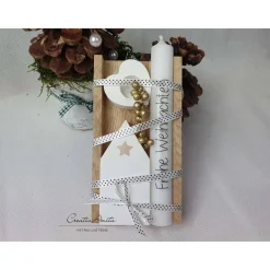 Best Geschenk mit Weihnachtskerze, Kerzenständer und Haus aus Beton Weihnachtsgeschenke