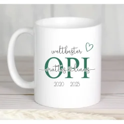 Accessoires|Die Farbkleckserei 123 Geschenk Tasse Opi mit Namen, Geschenk Opa, Kaffeetasse personalisiert Opi, Geschenk Vatertag, Vatertagsgeschenk