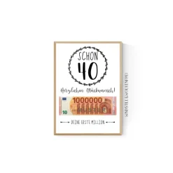 Best Geschenk zum 40.Geburtstag | Geldgeschenk | Poster| Vierzig | Vierzigster | Geldgeschenke