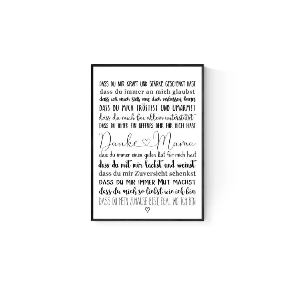 Clearance Geschenk zum Muttertag MAMA Bedanken Muttertagsgeschenk  Poster Beste Mutti Beste Mama Geldgeschenke