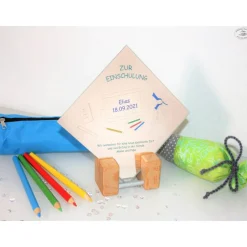 Discount Geschenk zur Einschulung, personalisiertes Einschulungsgeschenk, Schulkind, Schulstart, Spiegel mit Holz-Standfuß Kinder Einschulung