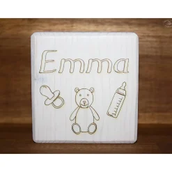 Geschenk zur Geburt, personalisiert, weiß I Holzwürfel/Erinnerungswürfel mit Geburtsdaten, weiß Geschenke