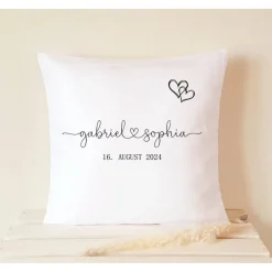 Discount Geschenk zur Hochzeit, Kissen Hochzeit personalisiert, Hochzeitsgeschenk Hochzeitskissen minimalistisch Hochzeitsgeschenke
