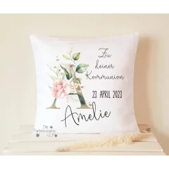 Discount Geschenk zur Kommunion Junge Kissen 40x40cm personalisiert Geschenke