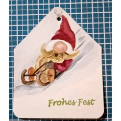 Discount Geschenkanhänger 5 Stück Wichtel zu Weihnachten handgemalt Geschenkeanhänger