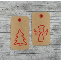 Geschenkeanhänger|ZWEIFARBIG Geschenkanhänger **Baum+Engel** 6er Set von Kraftpapier Weihnachten Baum Anhänger Dekoration Engel Geschenk