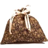 Sale Geschenkbeutel Blümchen braun – Baumwolle, waschbar, 19x19,5cm, Tunnelzug Geschenkverpackungen