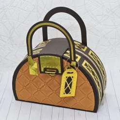 Sale Geschenkbox Handtasche Unikat – edle Verpackung aus Fotokarton, gold verziert Geschenkverpackungen