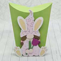 Clearance Geschenkbox Ostern mit Hasenwichtel rosa/weiß – originelle Osterverpackung Geschenkverpackungen