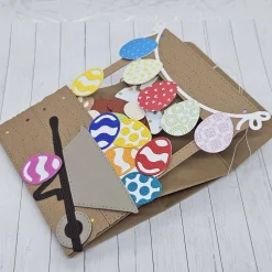 New Geschenkbox Oster-Wichtel | Handgefertigt | Schubkarre & bunte Eier | Box für Geld & Gutscheine | Abnehmbarer Anhänger Geschenkverpackungen