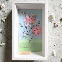 Best Geschenkbox Verpackung für Geldgeschenk – Blumenwiese mit Biene, Herzlichen Glückwunsch Geschenkverpackungen