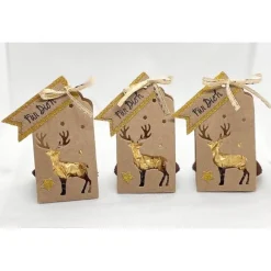 Geschenkeanhänger|Strandgutlädchen Geschenkeanhänger & Mitbringsel Weihnachten – handgemacht, mit Hirsch & Rocher, Geschenkverpackung