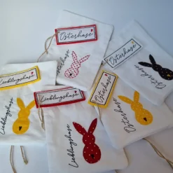 New Geschenkesäckchen mit passendem Label für Ostern - LIEBLINGSHASE - in gelb von Geschenkverpackungen