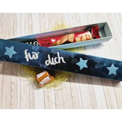 Outlet Geschenkschachtel für Schokoriegel – Handgemachte blaue Geschenkverpackung Geschenkverpackungen