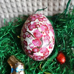 Online Geschenkschachtel Osterei zum Befüllen "Silberne Pflaumenblüten" Geschenkverpackungen