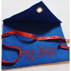 New Geschenkumschlag mit Stickerei "Happy Birthday"  Filzumschlag Umschlag Geschenkverpackungen