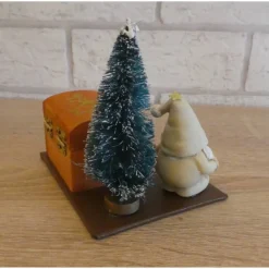 Geschenkverpackungen|CreativBaer Geschenkverpackung Holztruhe mit Weihnachtsmann und Tannenbaum