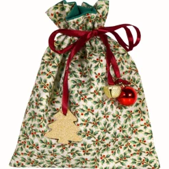 Geschenkverpackung Ilex creme Weihnachten doppellagig Baumwolle – No Waste Geschenkbeutel Säckchen & Beutel