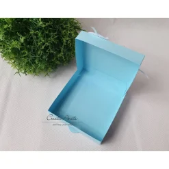 Online Geschenkverpackung Pizzabox Blau zur Kommunion, Konfirmation, Firmung, Taufe - Geldgeschenk, Gutschein Geldgeschenke