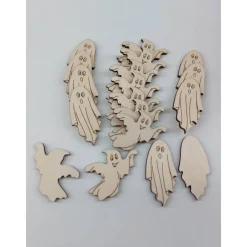 Best Gespenster 17-Teile Holz zum Basteln Dekorieren Tischstreu Streu Geburtstage Halloween Gothic Jubiläum DIY Monster & Gespenster