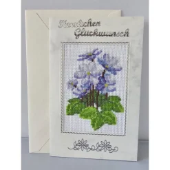 Hot Gestickte Grußkarte, Geburtstagskarte, Klappkarte, Handarbeit Glückwunschkarten