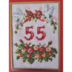 Glückwunschkarten|Handmade by Svetlana Gestickte Grußkarte, Jubiläumskarte, Klappkarte, Handarbeit