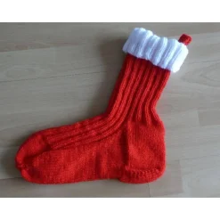 Outlet Gestrickter Nikolausstrumpf zum Befüllen und Aufhängen (rot-weiß) Nikolausstiefel