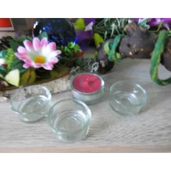 Bastelzubehör|SaBienchenshop Glas Teelichthalter 8 Stück – Transparent – Perfekt zum Basteln & Dekorieren – Weihnachten & Advent