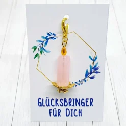 Outlet Glücksbringer Frühlingslicht Kerze goldfarben/rosa – einzigartiger Anhänger als Geschenk Geschenke