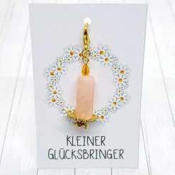 Outlet Glücksbringer Frühlingslicht Kerze goldfarben/lachs – handgefertigter Kerzen-Anhänger als einzigartiges Geschenk Geschenke